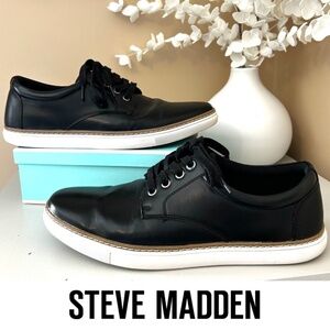 Steve Madden Men’s Garett Black Lace Up Casual Oxford Sneaker Size 9.5